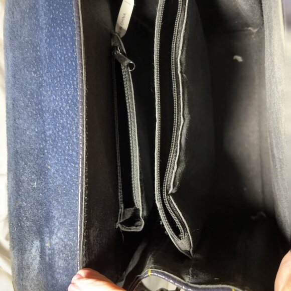 Unique Black & White Purse with Black Feathers - Picture 5 of 5